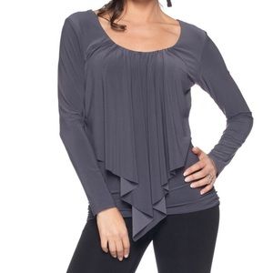 Last Tango Front Drape Long Sleeve Top